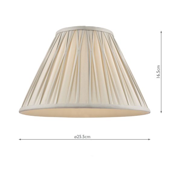 Där Lighting Laura Ashley Fenn Silk Empire Drum Shade Silver 25cm/10 Inch