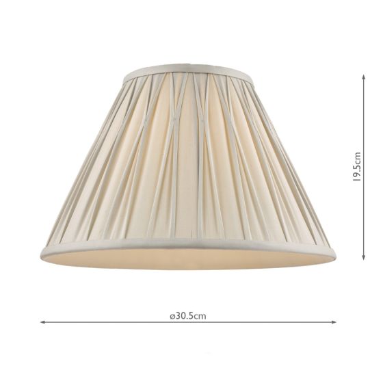 Där Lighting Laura Ashley Fenn Silk Empire Drum Shade Silver 30cm/12 Inch