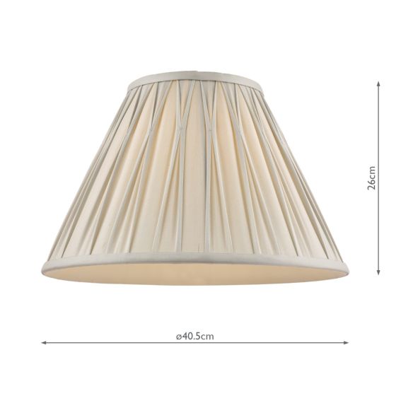 Där Lighting Laura Ashley Fenn Silk Empire Drum Shade Silver 40cm/16 Inch