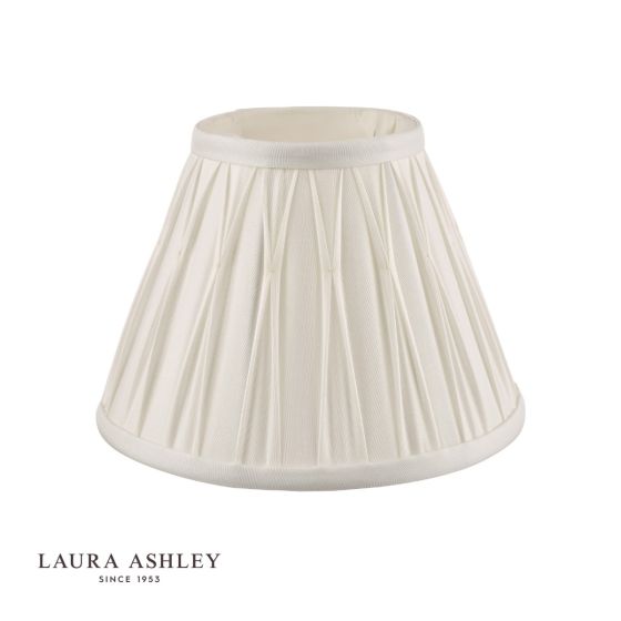 Där Lighting Laura Ashley Fenn Silk Empire Drum Shade White 20cm/8 Inch