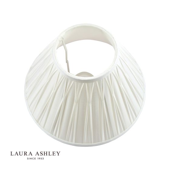Där Lighting Laura Ashley Fenn Silk Empire Drum Shade White 35cm/14 Inch