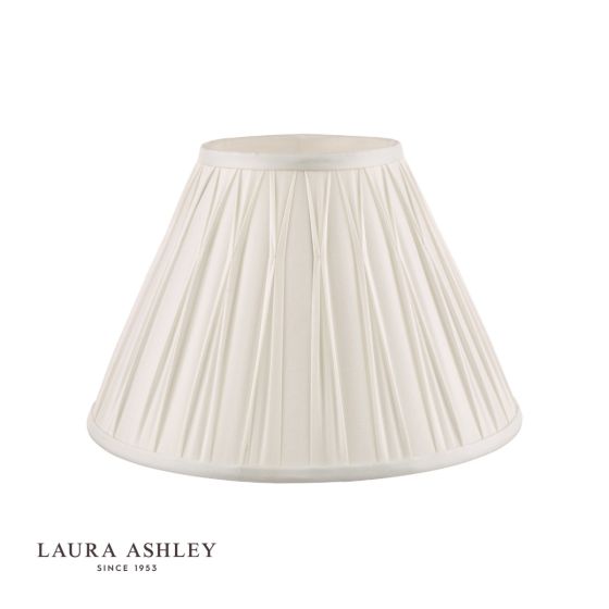 Där Lighting Laura Ashley Fenn Silk Empire Drum Shade White 40cm/16 Inch