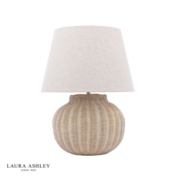 Där Lighting Laura Ashley Fernhill Table Lamp Matt Cream With Shade