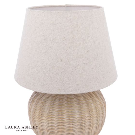 Där Lighting Laura Ashley Fernhill Table Lamp Matt Cream With Shade