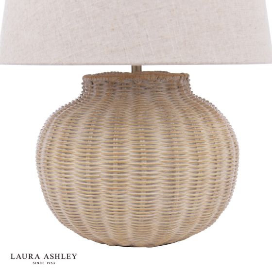 Där Lighting Laura Ashley Fernhill Table Lamp Matt Cream With Shade