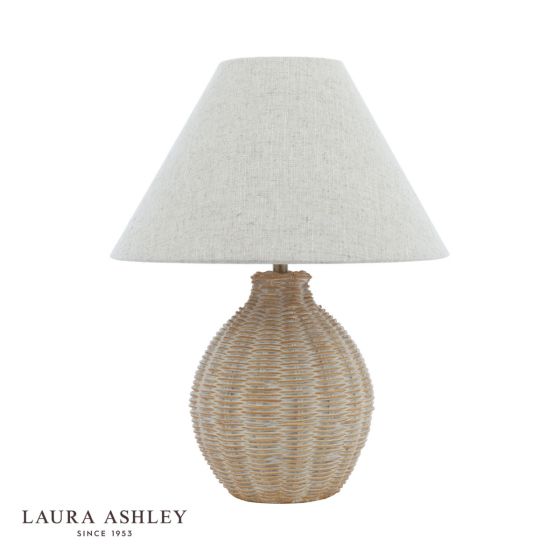 Där Lighting Laura Ashley Fernhill Table Lamp Matt Cream With Shade