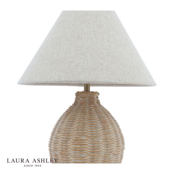 Där Lighting Laura Ashley Fernhill Table Lamp Matt Cream With Shade