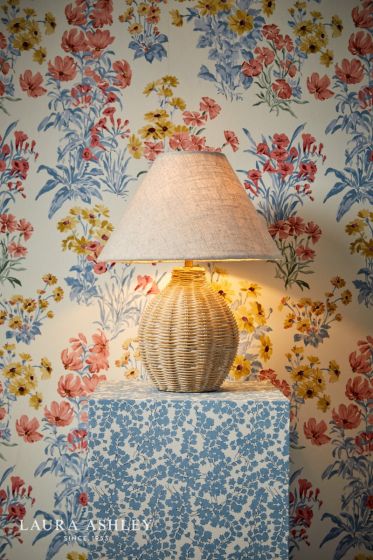 Där Lighting Laura Ashley Fernhill Table Lamp Matt Cream With Shade