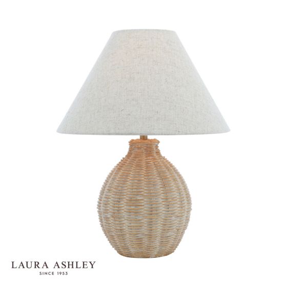där lighting Laura Ashley Fernhill Table Lamp Matt Cream With Shade