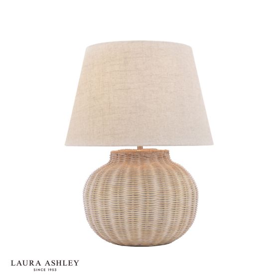 där lighting Laura Ashley Fernhill Table Lamp Matt Cream With Shade