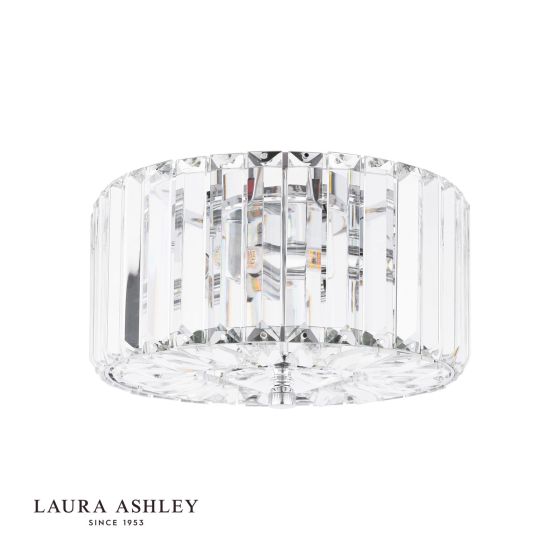 Där Lighting Laura Ashley Fernhurst 3 Light Flush Crystal And Polished Chrome