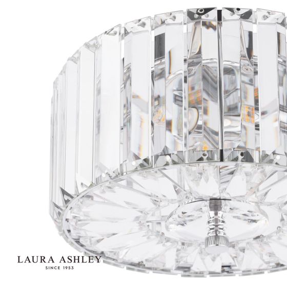 Där Lighting Laura Ashley Fernhurst 3 Light Flush Crystal And Polished Chrome