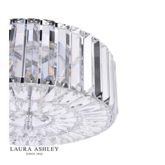 Där Lighting Laura Ashley Fernhurst 3 Light Flush Crystal & Polished Chrome