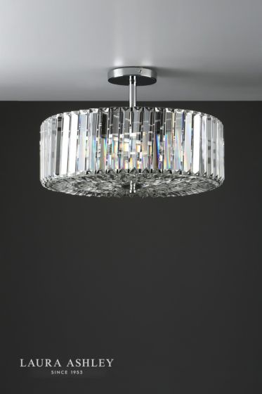 Där Lighting Laura Ashley Fernhurst 4lt Semi Flush Polished Chrome Glass