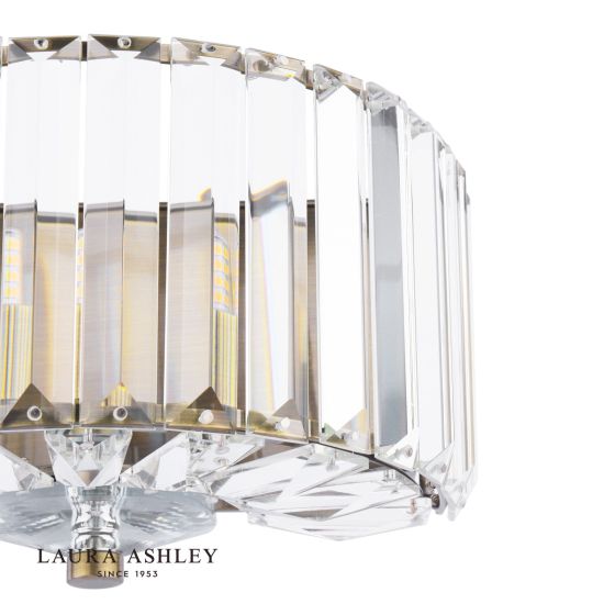 Där Lighting Laura Ashley Fernhurst Wall Light Crystal And Antique Brass