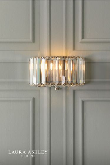 Där Lighting Laura Ashley Fernhurst Wall Light Crystal And Antique Brass