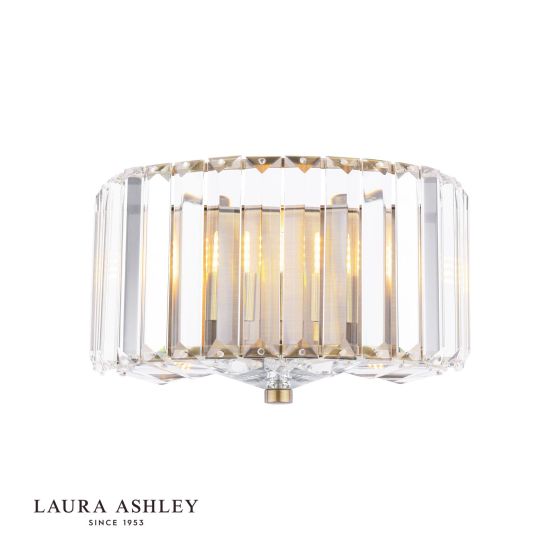 där lighting Laura Ashley Fernhurst Wall Light Crystal and Antique Brass