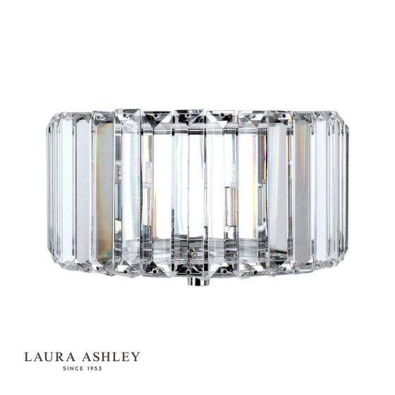 Där Lighting Laura Ashley Fernhurst Wall Light Polished Chrome Glass