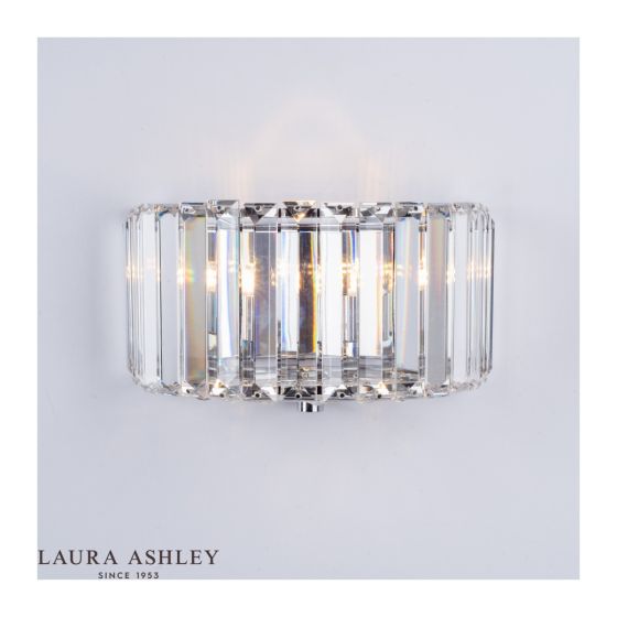 Där Lighting Laura Ashley Fernhurst Wall Light Polished Chrome Glass