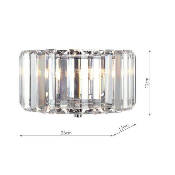 Där Lighting Laura Ashley Fernhurst Wall Light Polished Chrome Glass