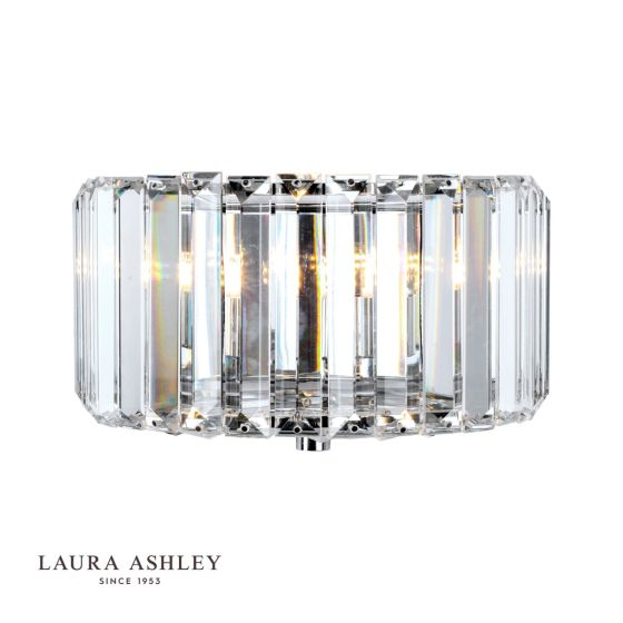 där lighting Laura Ashley Fernhurst Wall Light Polished Chrome Glass