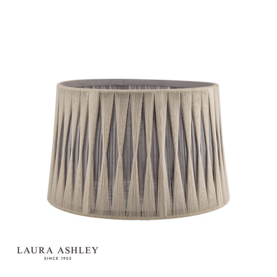 Där Lighting Laura Ashley Gathered Pleat Cotton Shade Charcoal 35cm/14 Inch