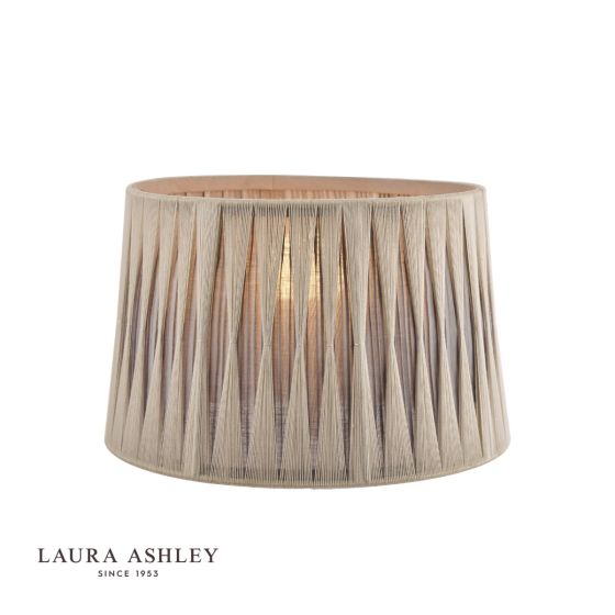 där lighting Laura Ashley Gathered Pleat Cotton Shade Charcoal 35cm/14 inch