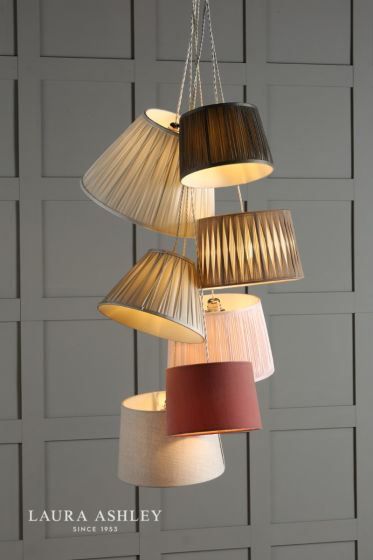 Där Lighting Laura Ashley Gathered Pleat Cotton Shade Natural 35cm/14 Inch