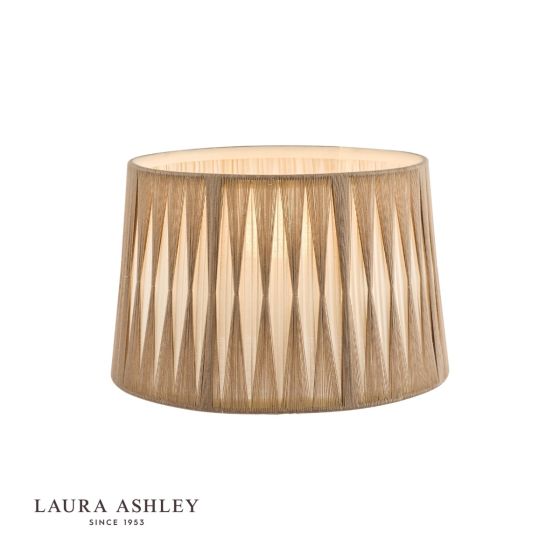 där lighting Laura Ashley Gathered Pleat Cotton Shade Natural 35cm/14 inch