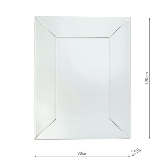 Där Lighting Laura Ashley Gatsby Large Rectangle Mirror 120 X 90cm