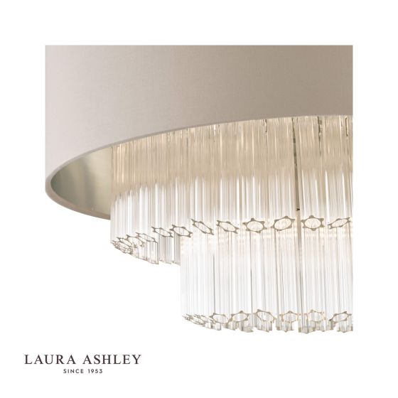 Där Lighting Laura Ashley Genevieve 5lt Pendant Grey Shade Glass