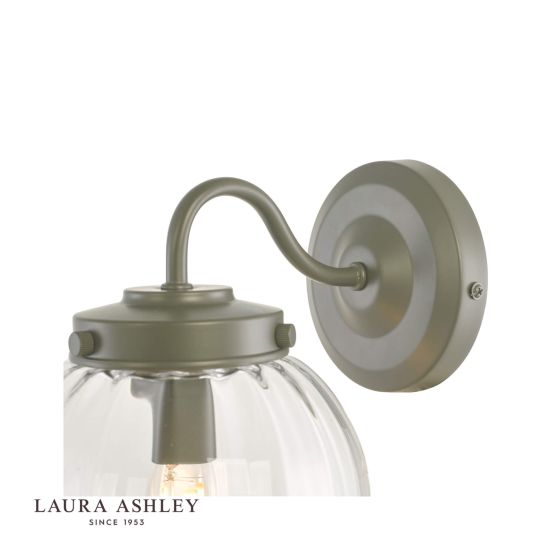 Där Lighting Laura Ashley Georgie Outdoor Wall Light Matt Grey Glass IP44