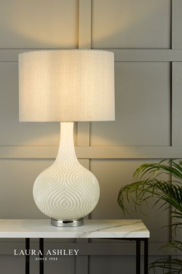 Där Lighting Laura Ashley Grace Table Lamp Patterned Glass With Shade