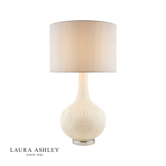 där lighting Laura Ashley Grace Table Lamp Patterned Glass with Shade