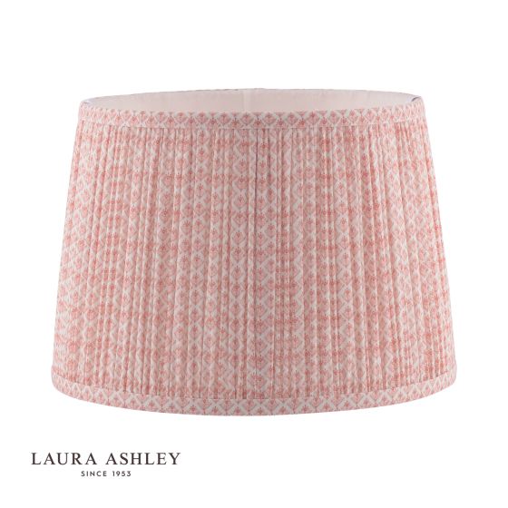där lighting Laura Ashley Gwendolen Pink Pattern Cotton Shade 30.5cm/12 inch