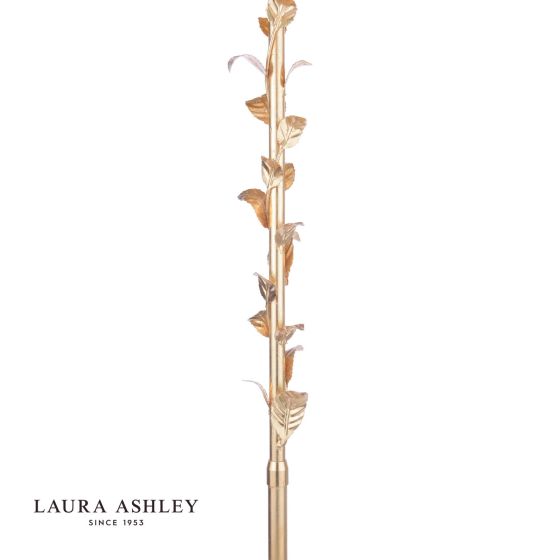 Där Lighting Laura Ashley Halton Floor Lamp Distressed Gold Leaf With Shade