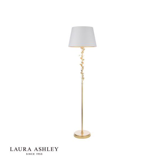 där lighting Laura Ashley Halton Floor Lamp Distressed Gold Leaf With Shade