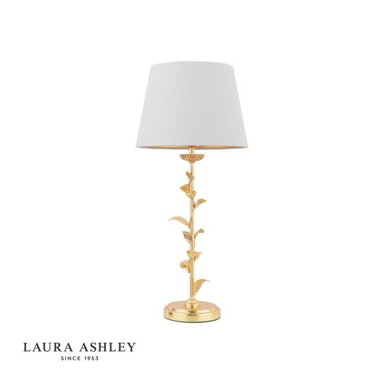 Där Lighting Laura Ashley Halton Table Lamp Distressed Gold Leaf With Shade