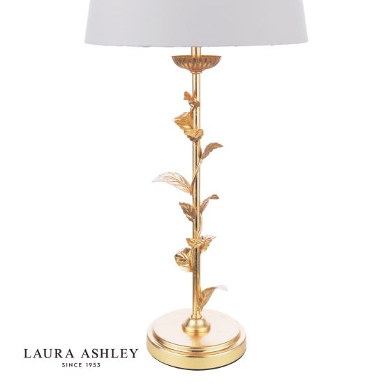 Där Lighting Laura Ashley Halton Table Lamp Distressed Gold Leaf With Shade