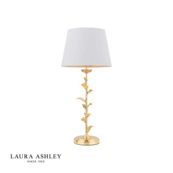 där lighting Laura Ashley Halton Table Lamp Distressed Gold Leaf With Shade