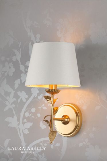 Där Lighting Laura Ashley Halton Wall Light Distressed Gold Leaf With Shade
