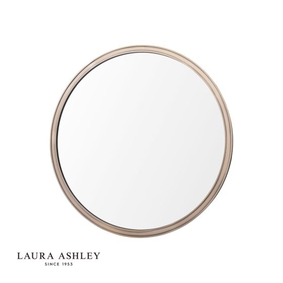 där lighting Laura Ashley Harrington Mirror Antique Brass and Mirror 60cm