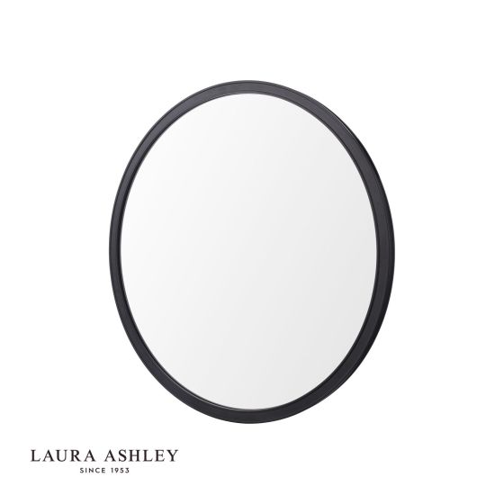 Där Lighting Laura Ashley Harrington Mirror Matt Black And Mirror 60cm