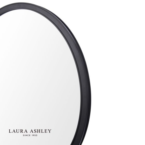 Där Lighting Laura Ashley Harrington Mirror Matt Black And Mirror 60cm