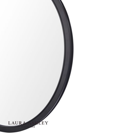 Där Lighting Laura Ashley Harrington Mirror Matt Black And Mirror 60cm
