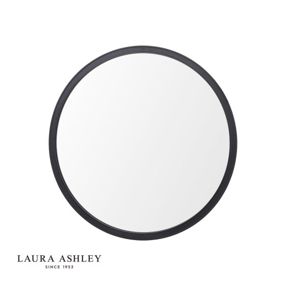 där lighting Laura Ashley Harrington Mirror Matt Black and Mirror 60cm