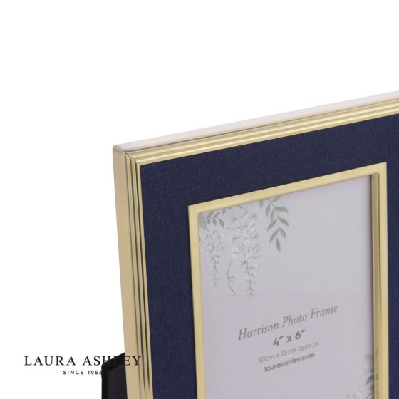 Där Lighting Laura Ashley Harrison Photo Frame Brushed Brass And Blue 4