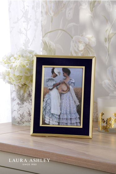 Där Lighting Laura Ashley Harrison Photo Frame Brushed Brass And Blue 4