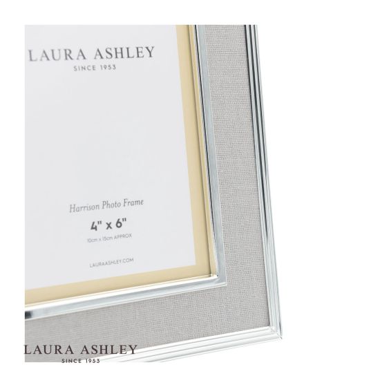 Där Lighting Laura Ashley Harrison Photo Frame Pale Charcoal Grey Linen 4x6 Inch