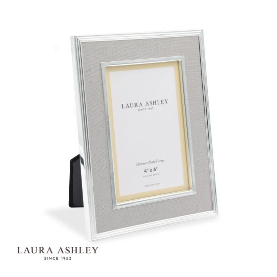 där lighting Laura Ashley Harrison Photo Frame Pale Charcoal Grey Linen 4x6 Inch